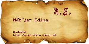 Májer Edina névjegykártya